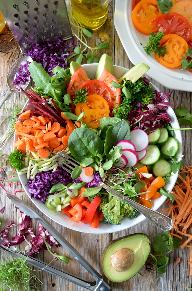 Fresh vegetables on a wooden cutting board