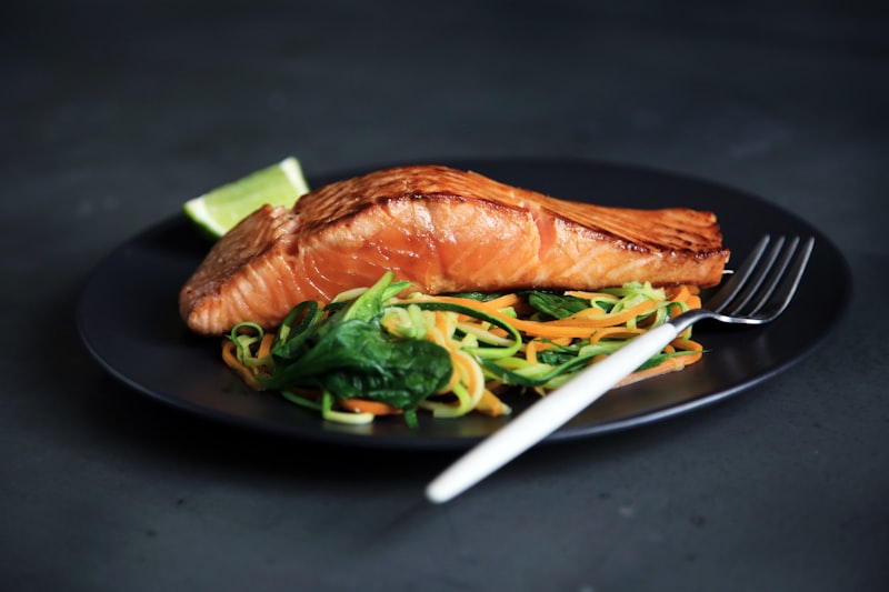 Pan-roasted salmon fillet
